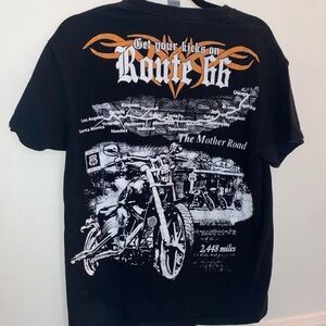 Route 66 Black Graphic T-Shirt